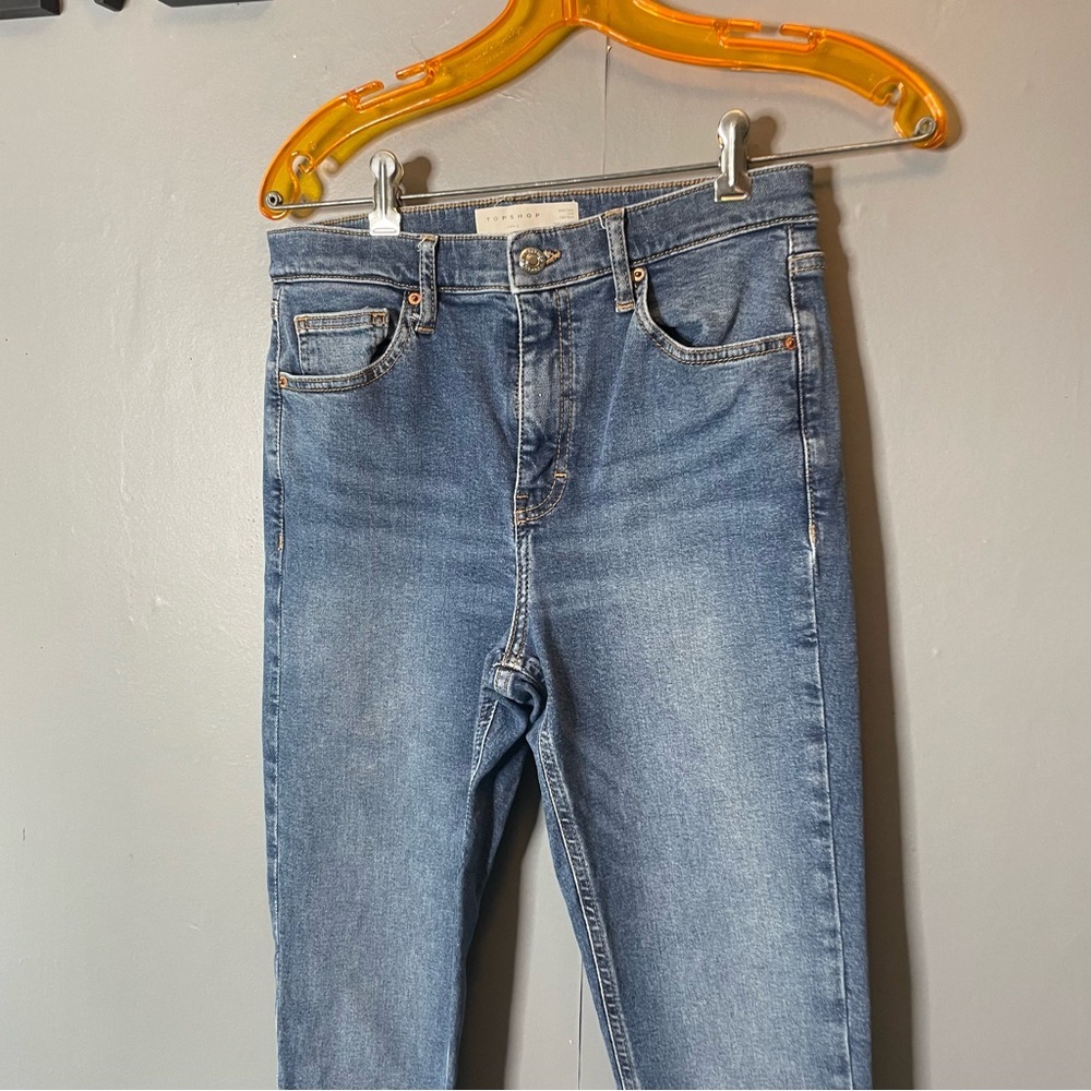 Topshop Jamie Classic Blue Distressed Women skinny Jeans size 30 - Picture 2 of 7